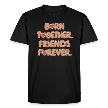 Born Together, Friends Forever - Men's Premium Organic T-Shirt - black - Front - Nico (187cm)