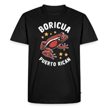 Boricua Porto Rico Coqui Porto Rico Grenouille - T-shirt Premium bio Homme - noir - Devant - Nico (187cm)