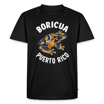 Boricua Porto Rico Coqui Portoricain - T-shirt Premium bio Homme - noir - Devant - Nico (187cm)
