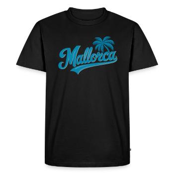 Majorque souvenir palmiers design sensation de plage - T-shirt Premium bio Homme - noir - Devant - Nico (187cm)