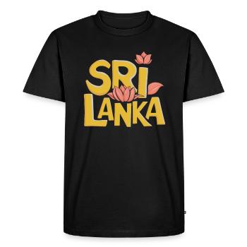Sri Lanka Souvenir Blossoms Design - Men's Premium Organic T-Shirt - black - Front - Nico (187cm)