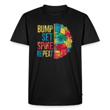 volley-ball joueur de volley-ball bump set Spike Repeat - T-shirt Premium bio Homme - noir - Devant - Nico (187cm)