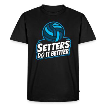 Volleyball Les passeurs de volleyball le font mieux - T-shirt Premium bio Homme - noir - Devant - Nico (187cm)