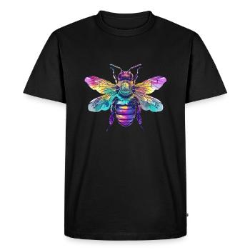 Colorful bee with rainbow wings - Men's Premium Organic T-Shirt - black - Front - Nico (187cm)