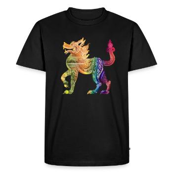 Colorful Burmese Burmese Illustration - Men's Premium Organic T-Shirt - black - Front - Nico (187cm)