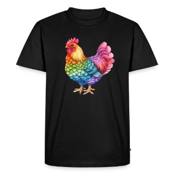 Colorful Chicken Rainbow - Colorful Chicken Life - Men's Premium Organic T-Shirt - black - Front - Nico (187cm)