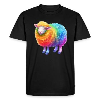 Mouton arc-en-ciel animal de la ferme pour les amoureux des animaux - T-shirt Premium bio Homme - noir - Devant - Nico (187cm)