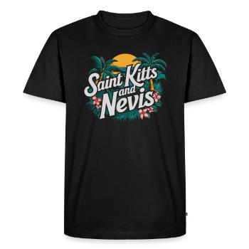 Saint Kitts And Nevis Souvenir Tropical Paradise - Men's Premium Organic T-Shirt - black - Front - Nico (187cm)