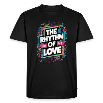 The Rhythm of Love 90s R&B - Men's Premium Organic T-Shirt - black - Front - Nico (187cm)
