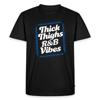 Thick Thighs R&B Vibes of the 90s - Men's Premium Organic T-Shirt - black - Front - Nico (187cm)