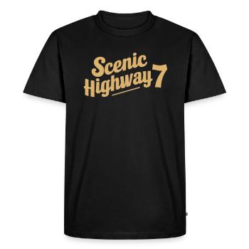 Lettrage de la route panoramique 7 - T-shirt Premium bio Homme - noir - Devant - Nico (187cm)