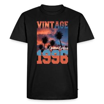 1996 Vintage Limited Edition Palm Trees Born 1996 - Men's Premium Organic T-Shirt - black - Front - Nico (187cm)