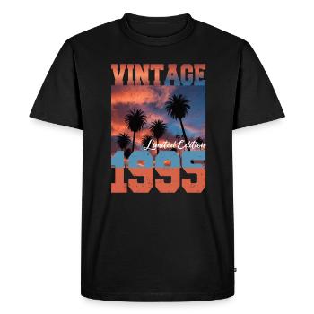 1995 Vintage Limited Edition Palm Trees Born 1995 - Men's Premium Organic T-Shirt - black - Front - Nico (187cm)