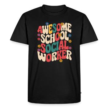 Awesome School Social Worker - Men's Premium Organic T-Shirt - black - Front - Nico (187cm)