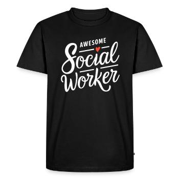 Awesome Social Worker Social Work Heart - Men's Premium Organic T-Shirt - black - Front - Nico (187cm)