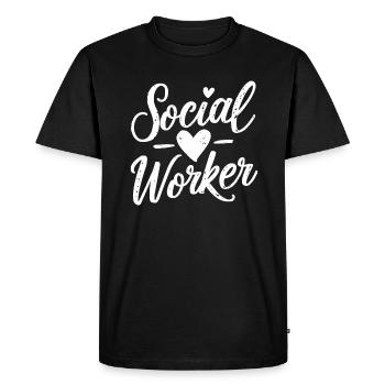 Social Worker Heart Social Work Love - Men's Premium Organic T-Shirt - black - Front - Nico (187cm)