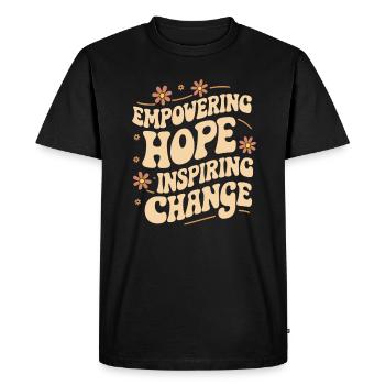 Empowering Hope Inspiring Change Social Work - Men's Premium Organic T-Shirt - black - Front - Nico (187cm)
