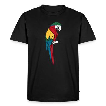 Origami Style Perroquet Multicolore Géométrique Artious - T-shirt Premium bio Homme - noir - Devant - Nico (187cm)