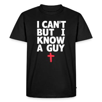 I can't but I know a Jesus cross - Men's Premium Organic T-Shirt - black - Front - Nico (187cm)