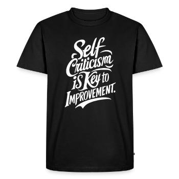 L’autocritique est la clé de l’amélioration - T-shirt Premium bio Homme - noir - Devant - Nico (187cm)
