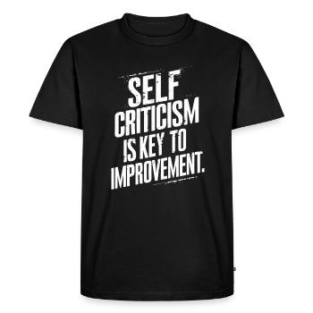 L’autocritique est la clé de l’amélioration - T-shirt Premium bio Homme - noir - Devant - Nico (187cm)