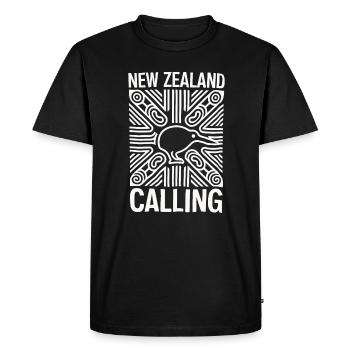 Souvenir Nouvelle-Zélande Appel Kiwi Design - T-shirt Premium bio Homme - noir - Devant - Nico (187cm)