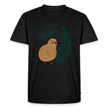 Trouvez le Kiwi qui sommeille en vous - Souvenir Nouvelle-Zélande - T-shirt Premium bio Homme - noir - Devant - Nico (187cm)
