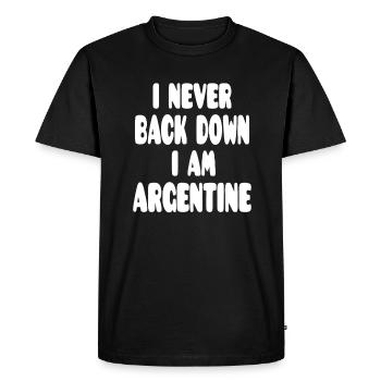 Je n’abandonne jamais, je suis argentin - T-shirt Premium bio Homme - noir - Devant - Nico (187cm)