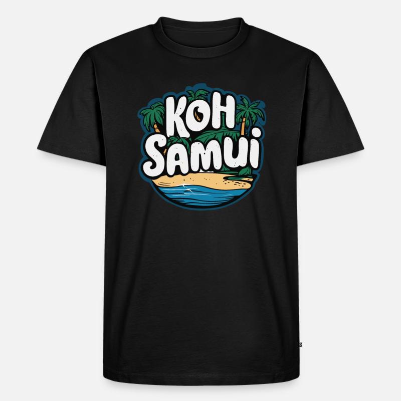Koh Samui souvenir plage paradis - T-shirt Premium bio Homme - noir
