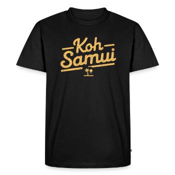 Palmiers de vacances sur l’île de Koh Samui - T-shirt Premium bio Homme - noir - Devant - Nico (187cm)