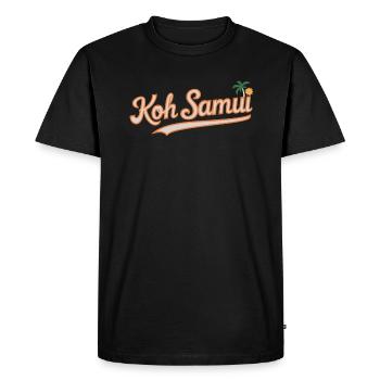 Koh Samui Souvenir Palmiers et soleil - T-shirt Premium bio Homme - noir - Devant - Nico (187cm)