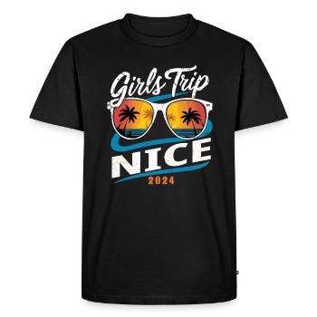 Voyage entre filles Nice 2024 - T-shirt Premium bio Homme - noir - Devant - Nico (187cm)