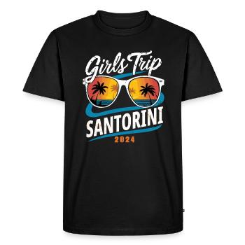 Voyage entre filles à Santorin 2024 - T-shirt Premium bio Homme - noir - Devant - Nico (187cm)
