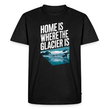 Home is where the glacier is - Iceland Souvenir - Men's Premium Organic T-Shirt - black - Front - Nico (187cm)