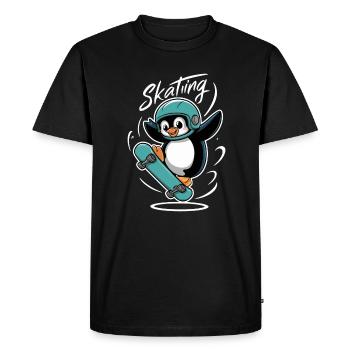 Pingouin Skating Aventurier - T-shirt Premium bio Homme - noir - Devant - Nico (187cm)