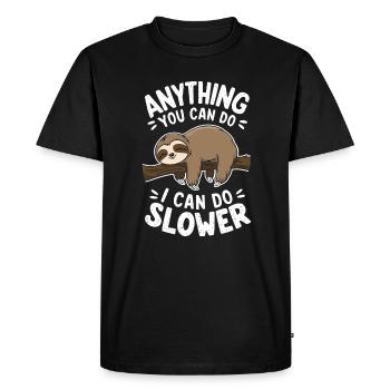 Citation de motivation inspirante de la paresse : Tout - T-shirt Premium bio Homme - noir - Devant - Nico (187cm)
