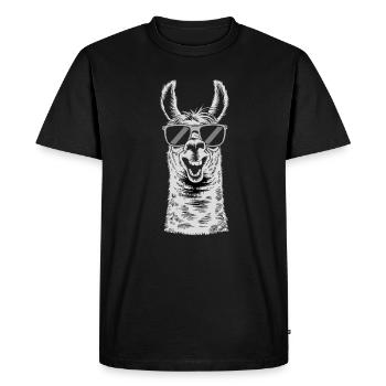 Lama cool avec lunettes de soleil - T-shirt Premium bio Homme - noir - Devant - Nico (187cm)
