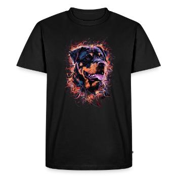 Rottweiler Art Drawing Abstract Dog - Men's Premium Organic T-Shirt - black - Front - Nico (187cm)