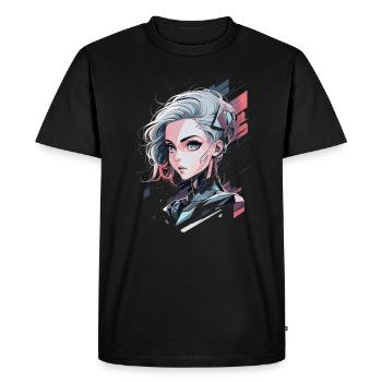 Futuristic Cyberpunk Warrior - Men's Premium Organic T-Shirt - black - Front - Nico (187cm)