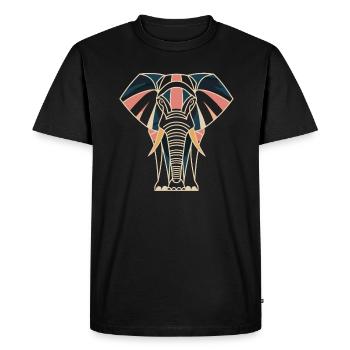 Retro Style Geometric Elephant - Men's Premium Organic T-Shirt - black - Front - Nico (187cm)