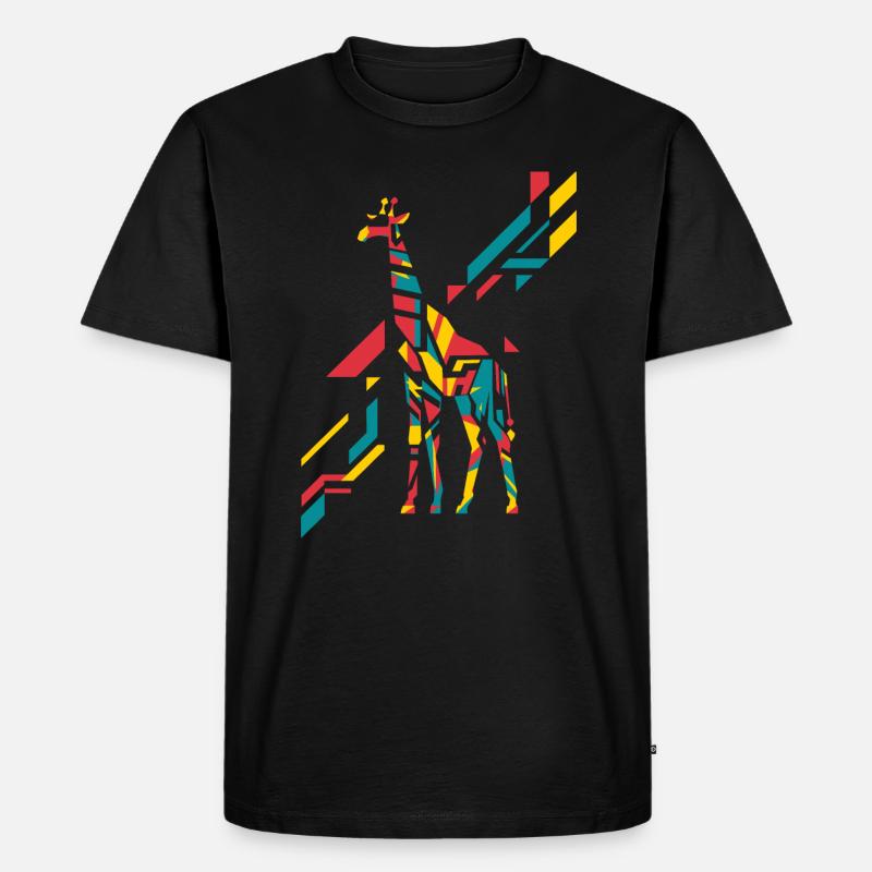 Bunte Abstrakte Giraffe Kunst - Männer Premium Bio T-Shirt - Schwarz