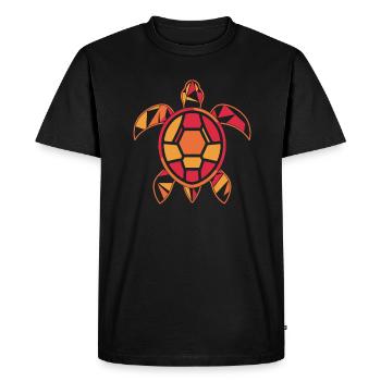 Tortue colorée aux formes géométriques - T-shirt Premium bio Homme - noir - Devant - Nico (187cm)