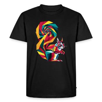 Graphique géométrique coloré d’animal de la ferme - T-shirt Premium bio Homme - noir - Devant - Nico (187cm)