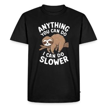 fSloth Citation de motivation inspirante : Tout - T-shirt Premium bio Homme - noir - Devant - Nico (187cm)