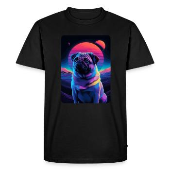 Animal Art Planet Fantasy Artwork Pug - Men's Premium Organic T-Shirt - black - Front - Nico (187cm)