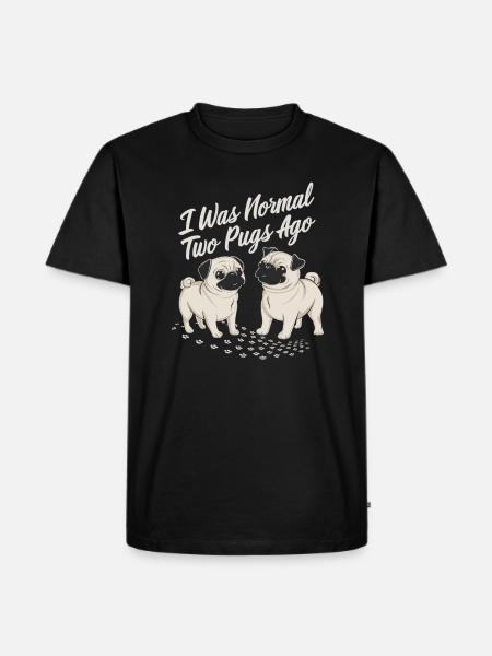 I was normal in front of two boobs - Men's Premium Organic T-Shirt - black