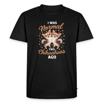 J’étais normale devant deux chihuahuas - T-shirt Premium bio Homme - noir - Devant - Nico (187cm)