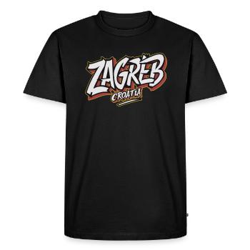Zagreb, Croatie, Souvenir - T-shirt Premium bio Homme - noir - Devant - Nico (187cm)