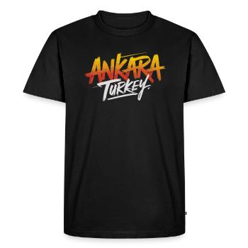 Ankara Turkey Souvenir - Men's Premium Organic T-Shirt - black - Front - Nico (187cm)