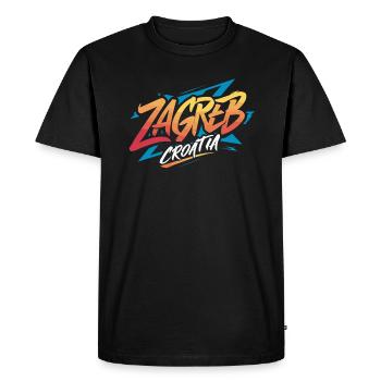 Zagreb, Croatie, Souvenir - T-shirt Premium bio Homme - noir - Devant - Nico (187cm)
